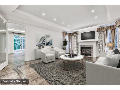 150 Indian Valley Trail, Mississauga, ON - Indoor Photo Showing Living Room With Fireplace