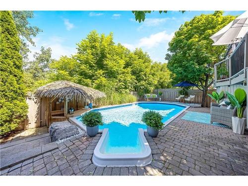 110 Pentland Road, Waterdown, ON - Outdoor With In Ground Pool With Deck Patio Veranda With Backyard