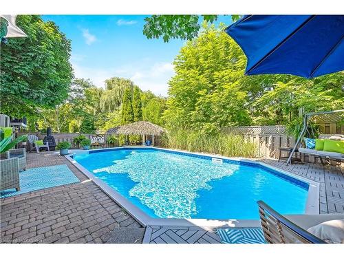 110 Pentland Road, Waterdown, ON - Outdoor With In Ground Pool With Backyard