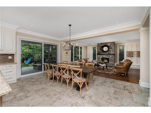 2057 Snow Crescent, Mississauga, ON - Indoor Photo Showing Dining Room With Fireplace