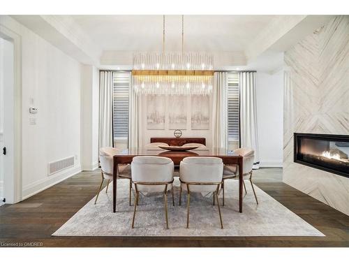 3272 Post Road Road, Oakville, ON - Indoor Photo Showing Dining Room With Fireplace