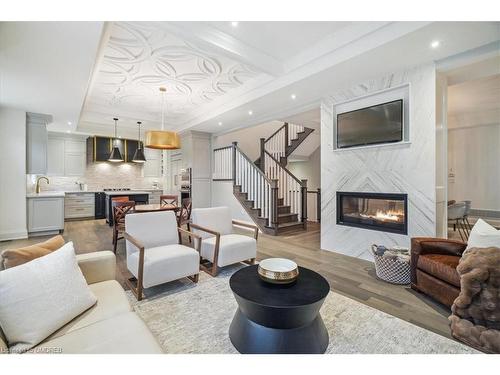 3272 Post Road Road, Oakville, ON - Indoor Photo Showing Living Room With Fireplace