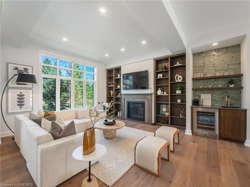 1514 Centre Road, Carlisle, ON - Indoor Photo Showing Living Room With Fireplace