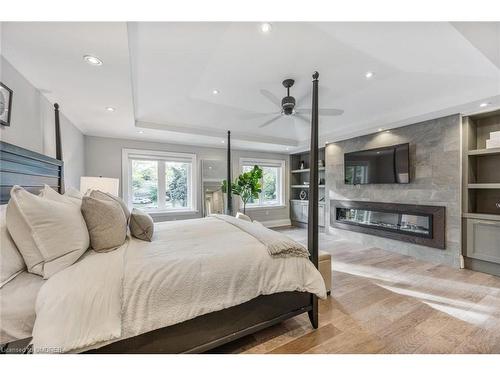 2410 Breton Close, Oakville, ON - Indoor Photo Showing Bedroom With Fireplace