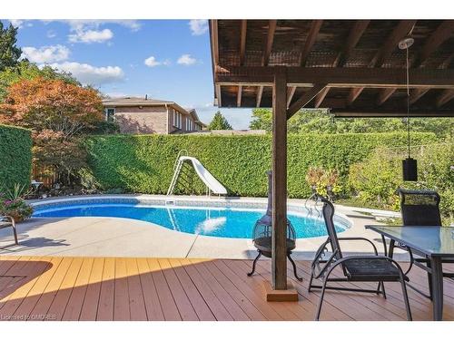 1121 Manor Road, Oakville, ON - Outdoor With In Ground Pool With Deck Patio Veranda With Backyard