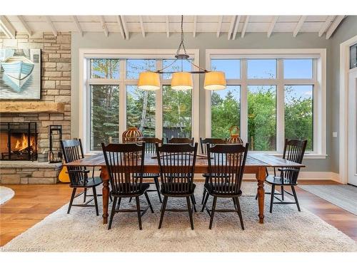 4 Buckingham Boulevard, Collingwood, ON - Indoor Photo Showing Dining Room With Fireplace