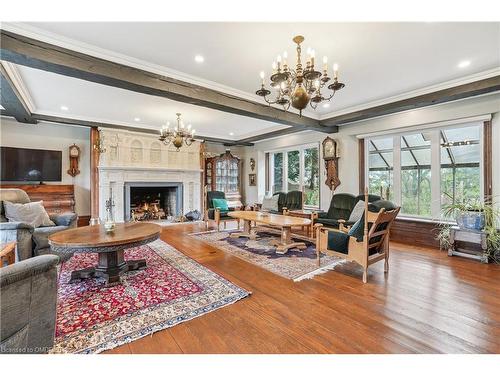 353 Sulphur Springs Road, Hamilton, ON - Indoor Photo Showing Living Room With Fireplace