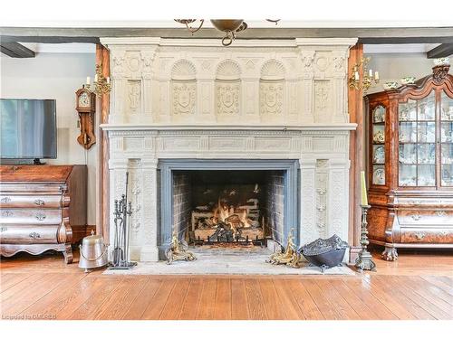 353 Sulphur Springs Road, Hamilton, ON - Indoor Photo Showing Living Room With Fireplace