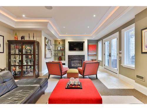 64 Brentwood Road, Oakville, ON - Indoor Photo Showing Living Room With Fireplace