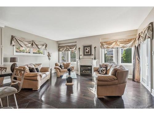 527 Ravineview Way, Oakville, ON - Indoor Photo Showing Living Room With Fireplace