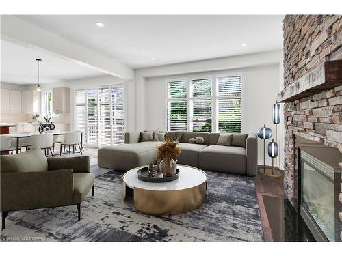 4214 Amaletta Crescent, Burlington, ON - Indoor Photo Showing Living Room With Fireplace