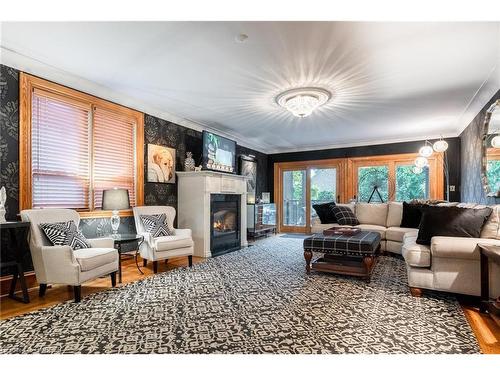 2300 Lakeshore Road, Burlington, ON - Indoor Photo Showing Living Room With Fireplace