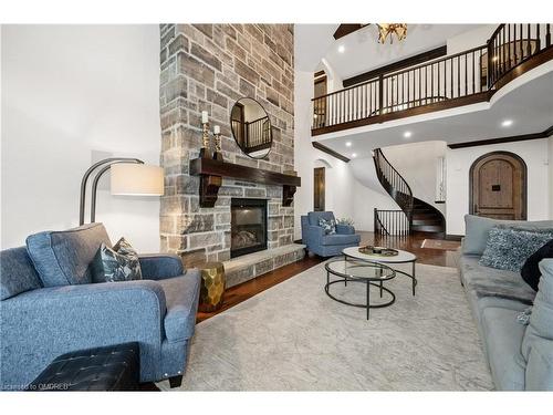 1173 Powerline Rd Road, Ancaster, ON - Indoor Photo Showing Living Room With Fireplace