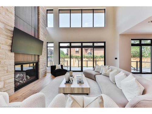 1241 Strathy Avenue, Mississauga, ON - Indoor Photo Showing Living Room With Fireplace