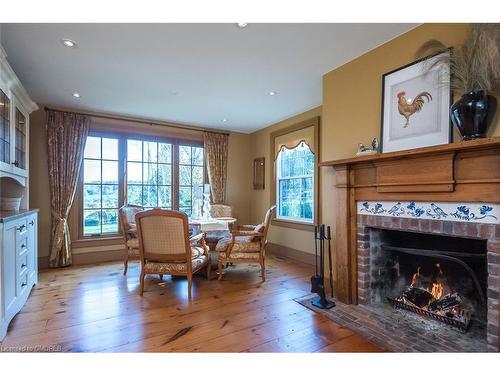 8268 Canyon Road, Campbellville, ON - Indoor Photo Showing Living Room With Fireplace