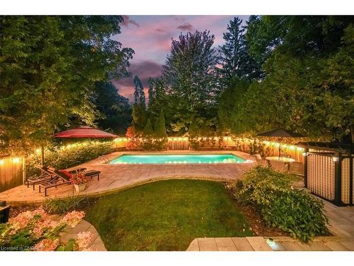 3021 Woodland Park Drive, Burlington, ON - Outdoor With In Ground Pool With Backyard