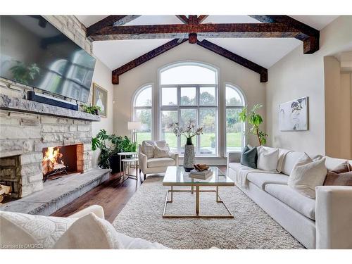 48 Palomino Drive, Carlisle, ON - Indoor Photo Showing Living Room With Fireplace