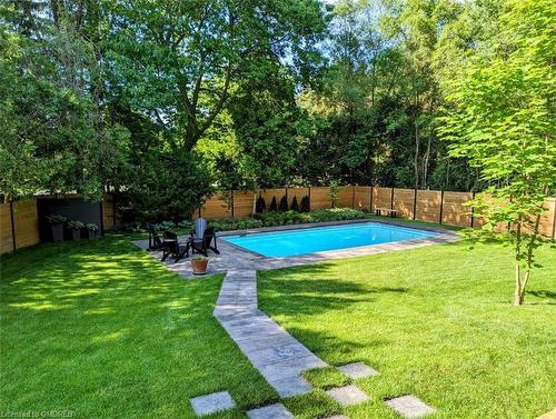 114 Reding Road, Ancaster, ON - Outdoor With In Ground Pool With Backyard