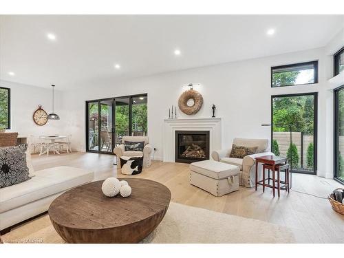 114 Reding Road, Ancaster, ON - Indoor Photo Showing Living Room With Fireplace