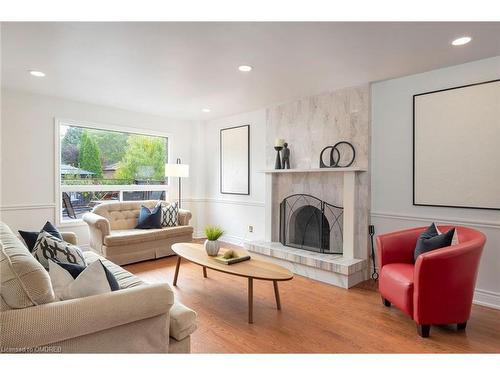 164 Warner Drive, Oakville, ON - Indoor Photo Showing Living Room With Fireplace