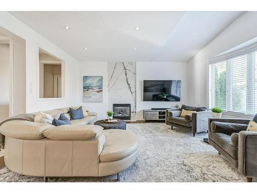 2475 Whitehorn Drive, Burlington, ON - Indoor Photo Showing Living Room With Fireplace