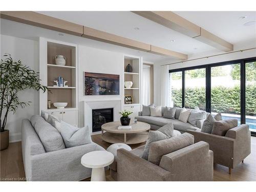 143 Crestwood Court, Burlington, ON - Indoor Photo Showing Living Room With Fireplace