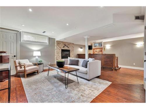 1 Woodspring Court, Flamborough, ON - Indoor Photo Showing Living Room With Fireplace