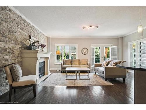 2324 Wuthering Heights Way, Oakville, ON - Indoor Photo Showing Living Room With Fireplace