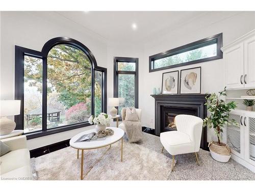 34 Maple Avenue, Dundas, ON - Indoor Photo Showing Living Room With Fireplace