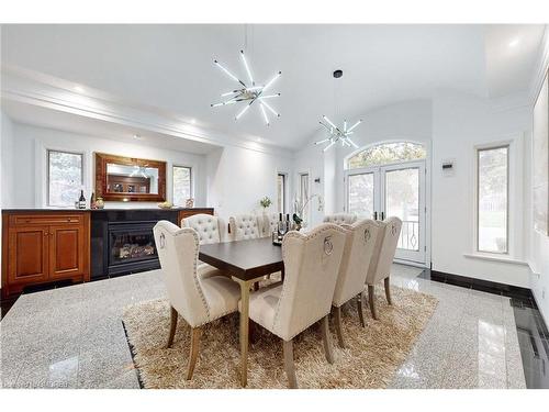 34 Maple Avenue, Dundas, ON - Indoor Photo Showing Dining Room With Fireplace