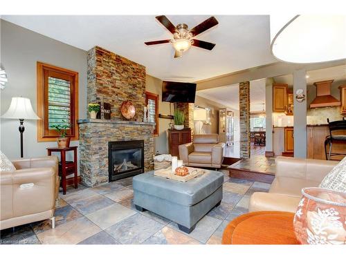 8494 20 Road E, Hamilton, ON - Indoor Photo Showing Living Room With Fireplace