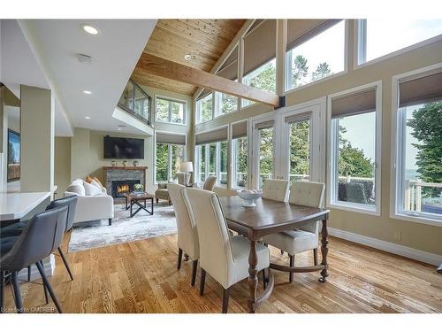 4-75 Maple Avenue South Avenue S, Mississauga, ON - Indoor Photo Showing Dining Room With Fireplace