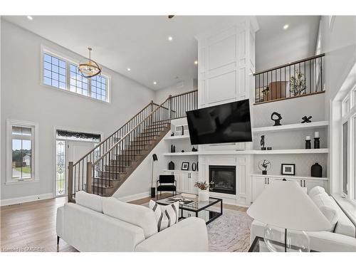 46 Charles Tilley Crescent, Clarington, ON - Indoor Photo Showing Living Room With Fireplace