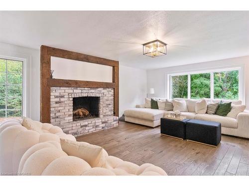 1294 Gatehouse Drive, Mississauga, ON - Indoor Photo Showing Living Room With Fireplace