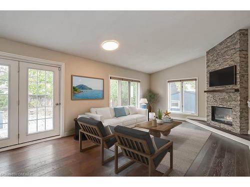 411 Trafalgar Road, Oakville, ON - Indoor Photo Showing Living Room With Fireplace