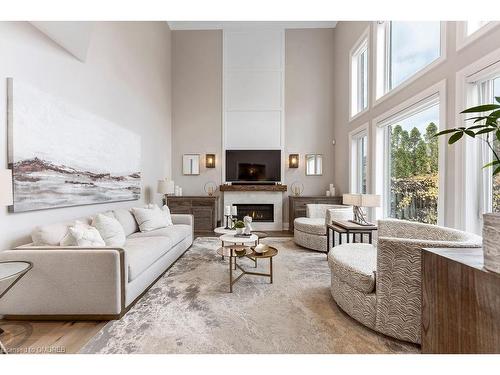 1181 Lindenrock Drive, Oakville, ON - Indoor Photo Showing Living Room With Fireplace