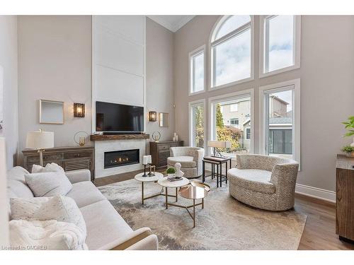 1181 Lindenrock Drive, Oakville, ON - Indoor Photo Showing Living Room With Fireplace