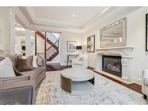 1143 Riverbank Way, Oakville, ON - Indoor Photo Showing Living Room With Fireplace