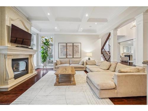 1143 Riverbank Way, Oakville, ON - Indoor Photo Showing Living Room With Fireplace