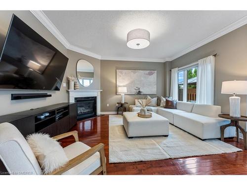 2576 Armour Crescent, Burlington, ON - Indoor Photo Showing Living Room With Fireplace