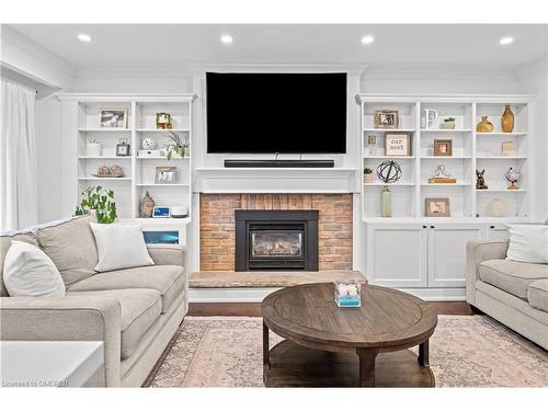 2401 Coventry Way, Burlington, ON - Indoor Photo Showing Living Room With Fireplace