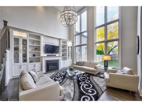 390 Sandhurst Drive, Oakville, ON - Indoor Photo Showing Living Room With Fireplace