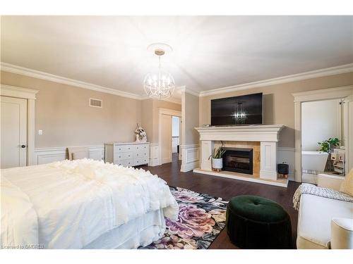 6195 Milburough Line, Burlington, ON - Indoor Photo Showing Bedroom With Fireplace