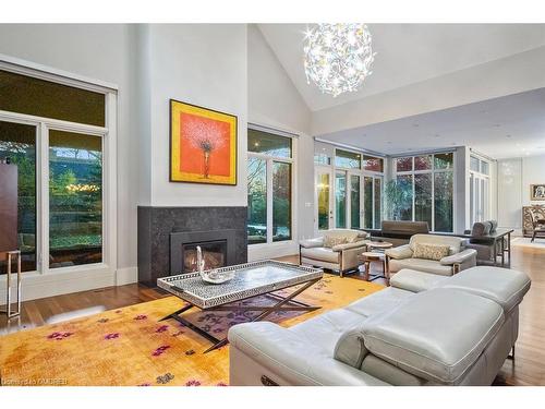 1414 Amber Crescent, Oakville, ON - Indoor Photo Showing Living Room With Fireplace