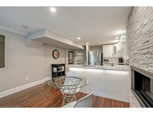 2185 Whitworth Drive, Oakville, ON - Indoor Photo Showing Kitchen With Fireplace