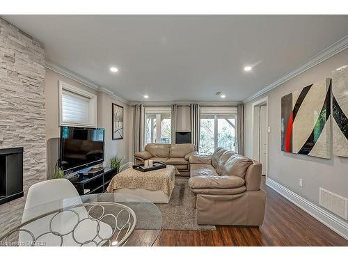 2185 Whitworth Drive, Oakville, ON - Indoor Photo Showing Living Room With Fireplace