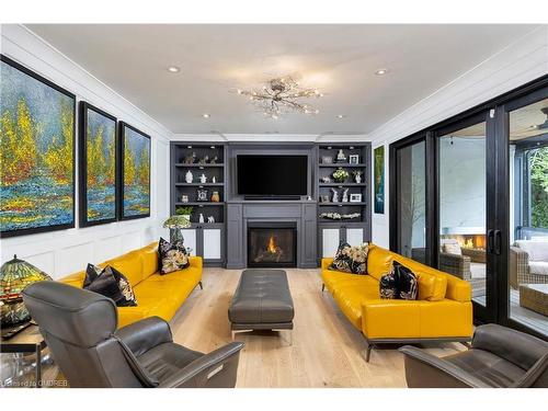 212 Pine Cove Road, Burlington, ON - Indoor Photo Showing Living Room With Fireplace