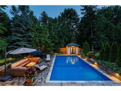 212 Pine Cove Road, Burlington, ON - Outdoor With In Ground Pool With Deck Patio Veranda With Backyard