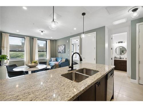 313-118 King Street East, Hamilton, ON - Indoor Photo Showing Kitchen With Double Sink