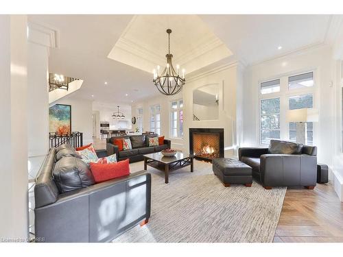 241 Roseland Crescent, Burlington, ON - Indoor Photo Showing Living Room With Fireplace